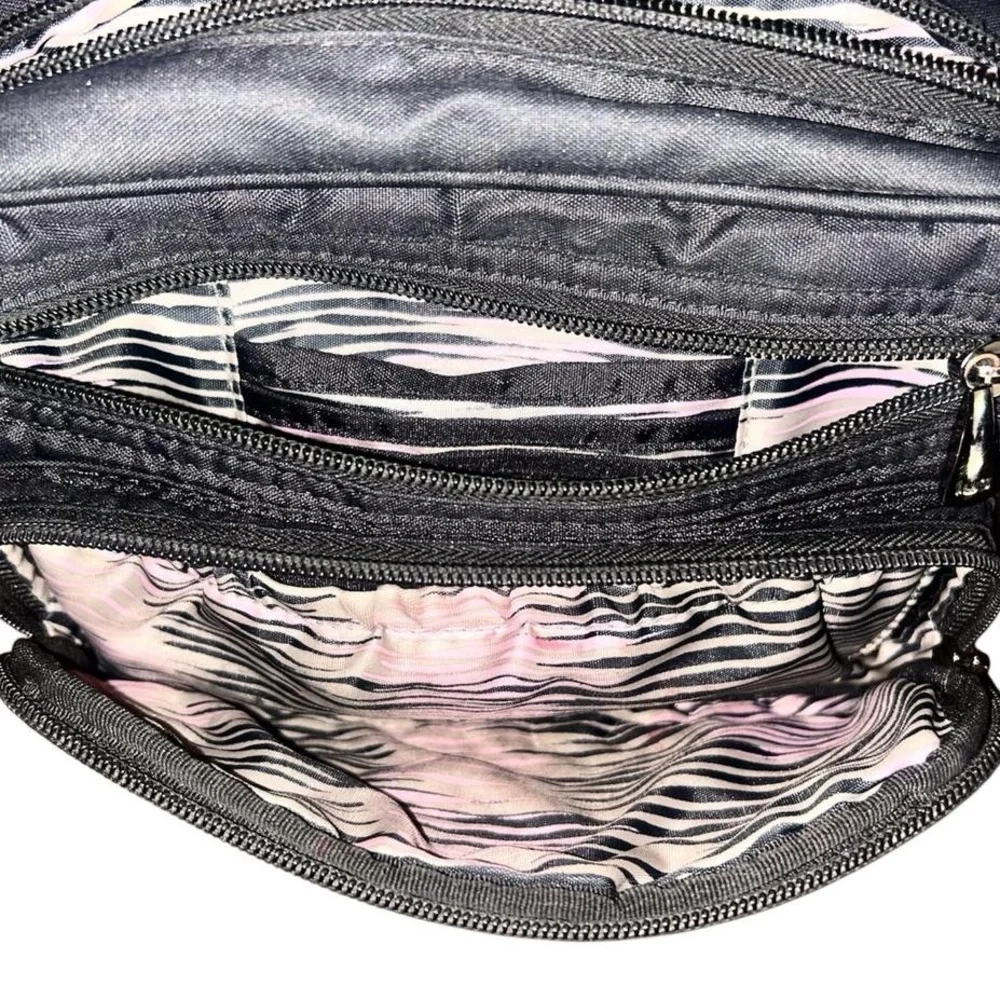 Boss Quilted Black Cosmetic Belt Bag with Front Buckle